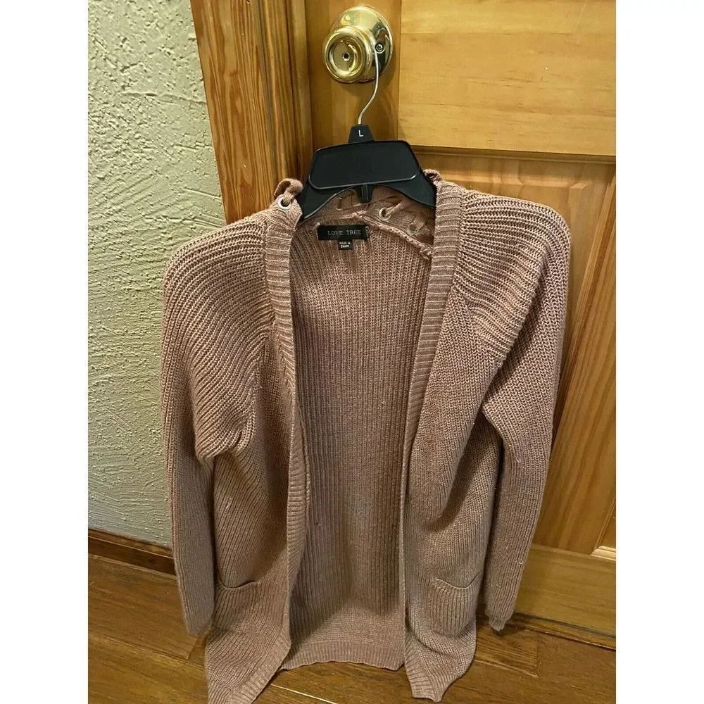 Love Tree size medium lace up back cardigan with pockets